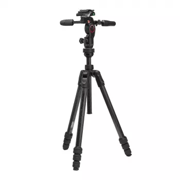 Manfrotto MKBFRTC4GTFB-3W Befree GT anglies pluošto kelioninis trikojis su 3 krypčių skysčio galvute, sukimo fiksatoriais, 10kg apkrova, 164cm maksimalus aukštis, juoda
