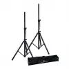 Soundsation SPST-SET70 BK garsiakalbių stovų rinkinys — trikojis pora su nešiojimo krepšiu, 1000–1800 mm aukštis, 50 kg keliamoji galia, 35 mm stulpelis, juoda
