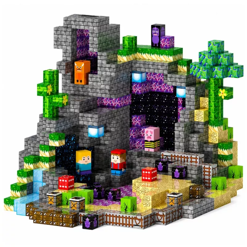LEAN TOYS Magnetiniai blokeliai Pixels Cubes Square World 100 vnt.
