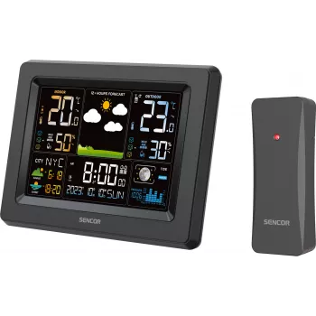 Sencor SWS 4500 Meteorologinė stotis juoda / spalvotas LCD ekranas / belaidis jutiklis