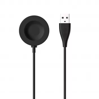 FIKSUOTAS USB-A magnetinis įkrovimo laidas, skirtas Huawei Watch GT 2 Pro/3/3 Pro/4/4 Pro/5/5 Pro/6/6 Pro, juodos spalvos, 1 m