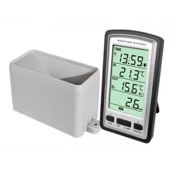 Alecto WS-1200 belaidė meteorologinė stotis su lauko jutikliu, juoda/pilka