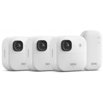 Amazon Blink Outdoor 2K+ stebėjimo kamera, 3 kamerų sistema, balta (B0F95QGG7M)