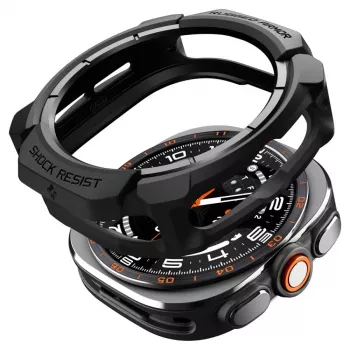 Spigen Rugged Armor dėklas, skirtas Samsung Galaxy Watch Ultra 2 2026 (47mm) – matinė juoda