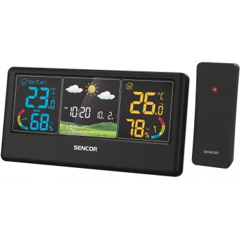 Sencor SWS 4100 B belaidė meteorologinė stotelė su spalvotu LCD ir lauko jutikliu