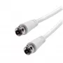 Vivanco VVSAT100MMW 10m baltas koaksialinis palydovinės antenos laidas, F-jungtis prie F-jungties, RG6 75 omų, dvigubai ekranuotas