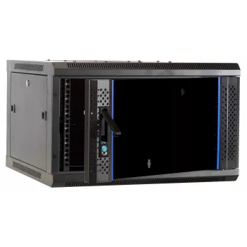 DSIT DS6604-F 6U sieninis serverio spintelis su stiklo durimis, 600x450x320 mm, juodas