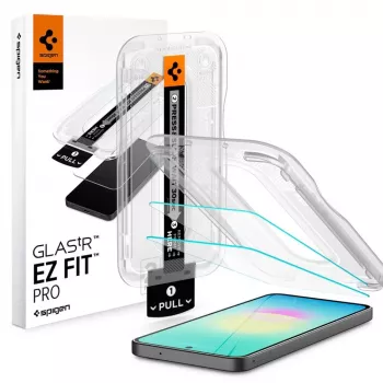 Spigen Glas.tR EZ Fit Pro 2 vnt. grūdinto stiklo ekrano apsauga, skirta Samsung Galaxy A27 5G - skaidri