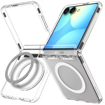 SPIGEN Ultra Hybrid Pro MagSafe Galaxy Z Flip8 skaidrus/baltas