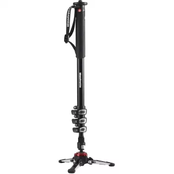 Manfrotto MVMXPROA4 XPRO Monopod+ aliumininis 4 sekcijų vaizdo monopadas su FluidTech pagrindu, juodas