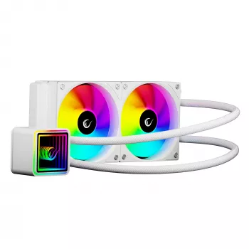 Rampage INFINITE V240 White 240mm ARGB AIO skysčio aušintuvas CPU su temperatūros ekranu