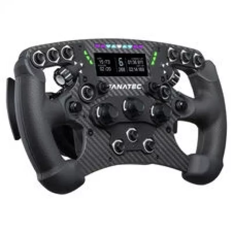 Fanatec ClubSport Formula V3 vairas, 290mm, 2,7 inch OLED ekranas, RGB RevLED, magnetiniai perjungikliai, anglies pluoštas, Alcantara, juoda