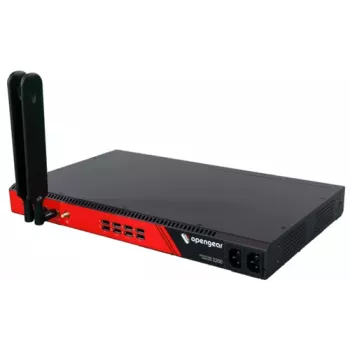 Opengear OM2224-24E-10G-L 24 prievadų nuoseklioji konsolės serveris su 24x 1GbE ir 2x 10GbE SFP+ aukštyn nukreiptomis jungtimis, x86, 8GB RAM, 64GB eMMC, dviguba AC maitinimo sistema