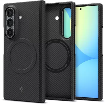 Spigen AirSkin Aramid MagSafe dėklas, skirtas Samsung Galaxy Z Fold 8 Ultra - matinė juoda