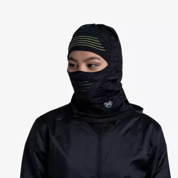 BUFF DryFlx Pro balaklava - juoda, besiūlė 4 krypčių tampri, šiluminė, atšvaitinė