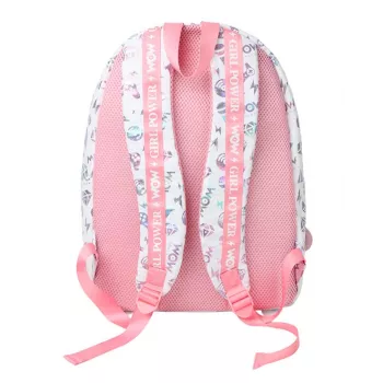 KIDS Wow Holo Holografinė mergaičių mokyklinė kuprinė didelė A4 rožinė su pomponu - Wow00022