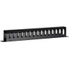 DSIT DS-1902 19 inch paslėptas kabelių tvarkymo strypas su slankiojančiu dangteliu, 1U, juodas