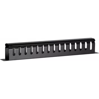 DSIT DS-1902 19 inch paslėptas kabelių tvarkymo strypas su slankiojančiu dangteliu, 1U, juodas