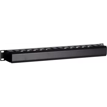 DSIT DS-1902 19 inch paslėptas kabelių tvarkymo strypas su slankiojančiu dangteliu, 1U, juodas