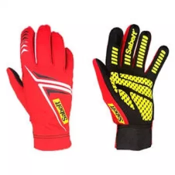 Sabelt G34 Sim Racing pirštinės, su ekrano jutikliu, silikoniniu delnu, raudonos, S dydžio (216-223 mm)