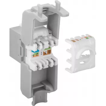 DS-IT CAT6a UTP Keystone tinklo lizdas - be įrankių - pilka (DS-KC-UTP6A-TL-2)