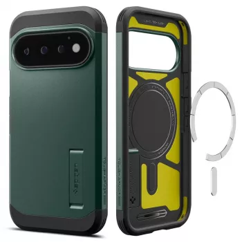 Spigen Tough Armor Mag MagSafe dėklas, skirtas Google Pixel 11 Pro - Abyss Green