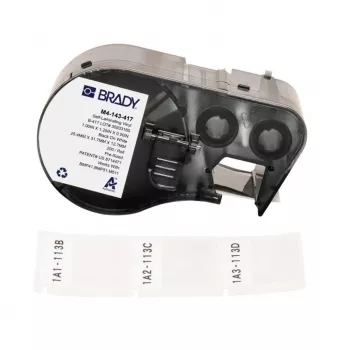 BRADY M4-143-417 savaiminio laminavimo vinilo etikečių kasetė, skirta BMP41/BMP51/BMP53/M511, 1,5 colio x 21 pėdų, balta/peršviečiama