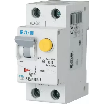 Eaton PXK-B16/1N/003-F RCBO kombinuotas jungiklis, B16 1P+N 30mA A tipas, 230V, 6kA, 2TE