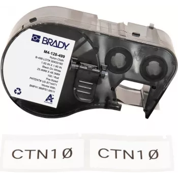 Brady B-427 savaiminio laminavimo vinilo etikečių kasetė, skirta BMP21-PLUS, BMP21-LAB, M210, M211 – 25,4 mm x 19,05 mm, balta/pusiau permatoma, nuolatiniai akriliniai, terminio perkėlimo (M4-128-499)