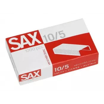 Sax Heftklammer 1-105-00 Nr.10 5mm cinkuoti kabės 1000 vnt. pakuotė
