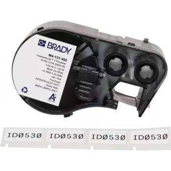 Brady FreezerBondz II poliesterio etiketės, juodos ant baltos, 12,70 x 25,40 mm, nuolatinės, 180 etikečių (M4-131-492)