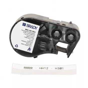 BRADY BMP41/BMP51/BMP53/M511 Mažo halogeno kiekio termosusitraukianti vielos žymėjimo įvorė, balta, 38,1 mm x 6,4 m