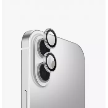 UNIQ Optix aliuminio fotoaparato objektyvo apsauga, skirta iPhone 17, su aplikatoriumi - sidabrinė