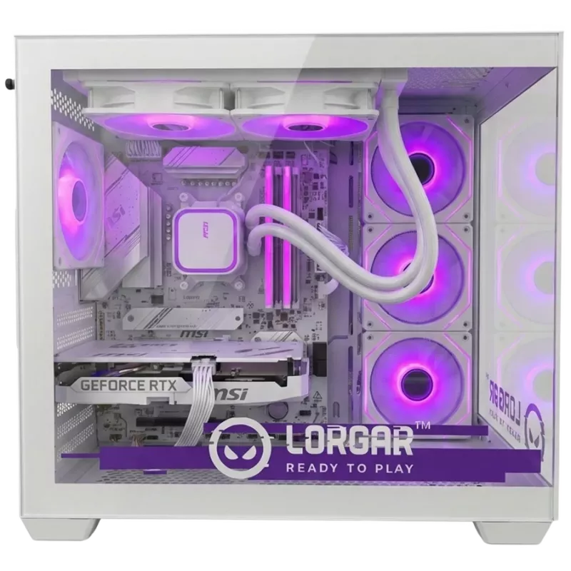 LORGAR ADVANCED A201 žaidimų kompiuteris - AMD Ryzen 5 7500F, GeForce RTX 5060 Ti 16GB, 32GB DDR5, 1TB NVMe SSD, 750W PSU, baltas