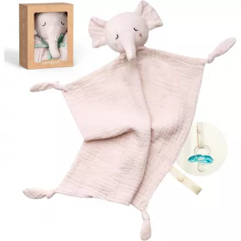 Momcozy medvilninis drambliukas minkštas žaislas kūdikiams, rožinis