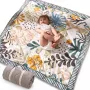 Momcozy Green Forest dvipusis XPE putų žaidimų kilimėlis – apverčiamas gyvūnų abėcėlė, vandeniui atsparus, netoksiškas, 10 mm storio, sulankstomas su nešiojimo krepšiu