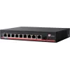 GETFORT GF-110-8PG-S-120 10 prievadų gigabitinį PoE+ komutatorius su 8 PoE+ prievadais, 1 aukštyn, 1 SFP, 120W biudžetas, nevaldomas, be ventiliatoriaus, stalinis