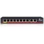 GETFORT GF-110D-8P-120 10 prievadų PoE+ komutatorius su 8 PoE prievadais ir 2 aukštyn nukreiptais prievadais, 120W biudžetas, nevaldomas, stalinis / sieninis