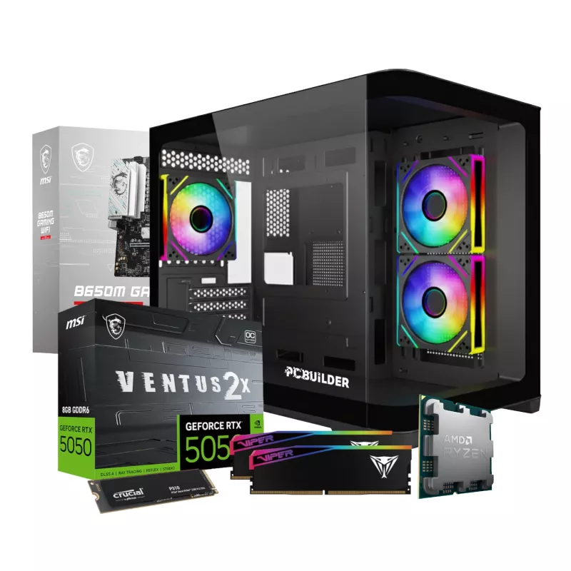 PCBuilder Ryzen 5 8400F RECON Windows 11 žaidimų kompiuteris