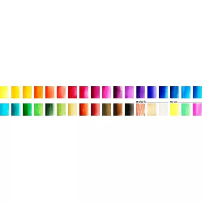 Faber-Castell Creative Studio akvarelės dažų rinkinys, 36 spalvų kietose tabletėse su teptuku ir kempinėle, maišymo paletė dangtelyje, studentų klasė, skaidrus, papildomas, nešiojamas plastikinis dėklas
