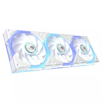 ASUS ROG Strix GR120 ARGB Reverse White 3in1 korpuso ventiliatorių rinkinys, 120mm PWM, 2500 RPM, 70.38 CFM, 3.88 mmH2O, skysčio dinaminis guolis, Aura Sync