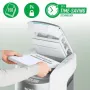 Leitz IQ Optimax AutoFeed 150 P-4 skersinio pjovimo dokumentų smulkintuvas su 150 lapų automatiniu padavimu ir 15 L talpos krepšiu, juodos spalvos