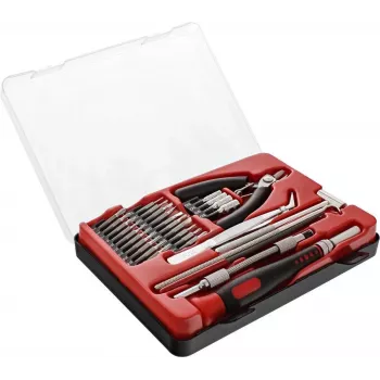 INLINE® Universalus įrankių rinkinys 32-in-1, precizinis atsuktuvų rinkinys su 30 antgalių, prailginimo strypu, magnetiniu antgaliu, chromo vanadžio plienu, kompaktišku dėklu