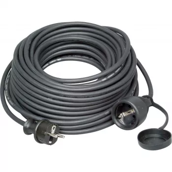 KOPP ELEKTROTECHNIK 25 m sunkiųjų sąlygų guminis saugos ilgintuvas, Schuko, H07RN-F, IP44, 16 A, juodas