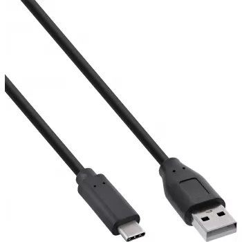 InLine® USB 2.0 laidas, USB-C į A kištuką, juodas, 2 m, 80 vnt. didmeninė pakuotė