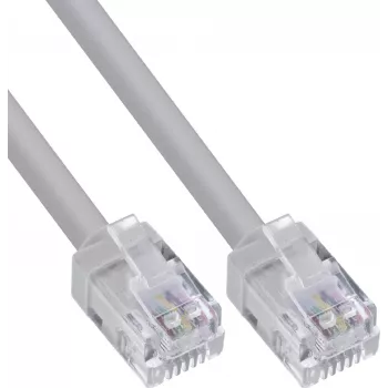 InLine® modulinis apvalus kabelis RJ12, vyriškas/vyriškas, 6 gyslų, 6P6C, 15 m, juodas
