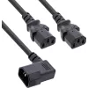 InLine® tinklo Y laidas, šaltiems prietaisams, 1x IEC-C14 kampuotas į 2x IEC-C13, 1,8 m
