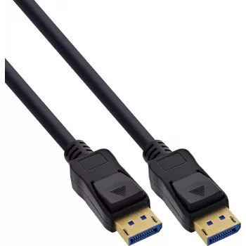 InLine® DisplayPort 2.1 laidas UHBR20 80 Gb/s, juodas, auksuoti kontaktai, 1,5 m