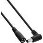 InLine® DC ilginamasis laidas, stačiu kampu lenktu kištuku, 5,5 x 2,1 mm, juodas, 1 m