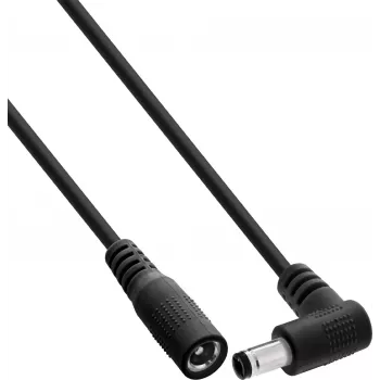 InLine® DC ilginimo laidas, stačiu kampu lizdu, 5,5 x 2,1 mm, juodas, 5 m